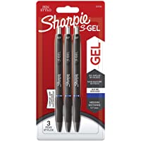 Sharpie S-Gel | Bolígrafos de gel | Punta mediana (0-7 mm) | Tinta azul | 3 unidades